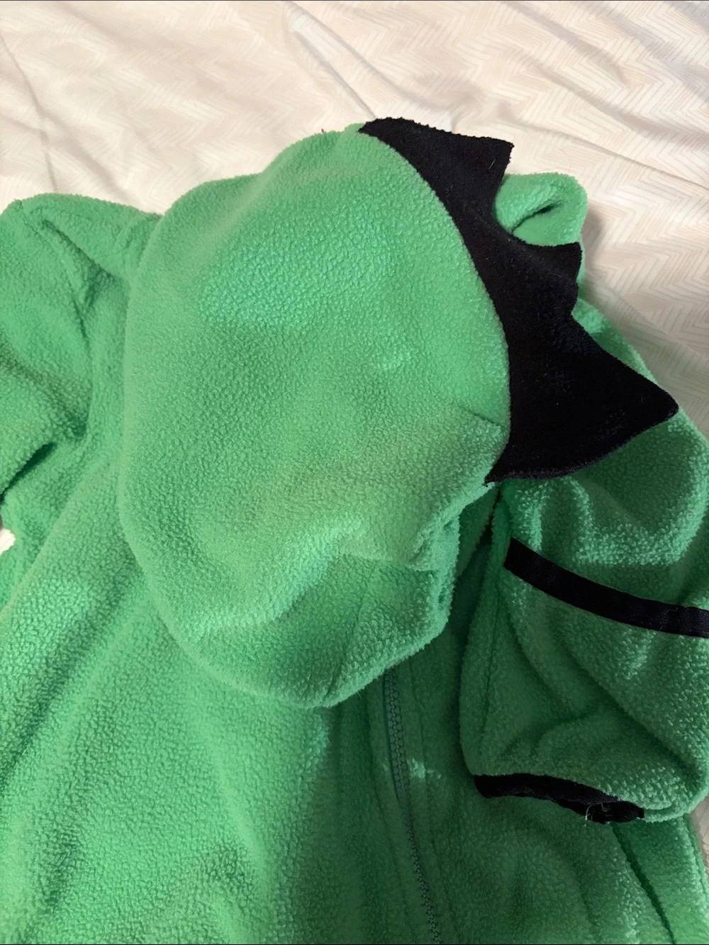 Kids Dinosaur Green Hooded Fleece One-Piece Suit - 3-6 months